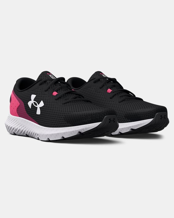 Women's UA Charged Rogue 3 Running Shoes, Black, pdpMainDesktop image number 3
